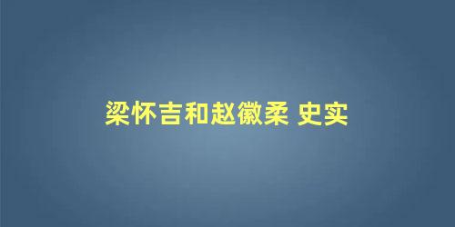 梁怀吉和赵徽柔 史实